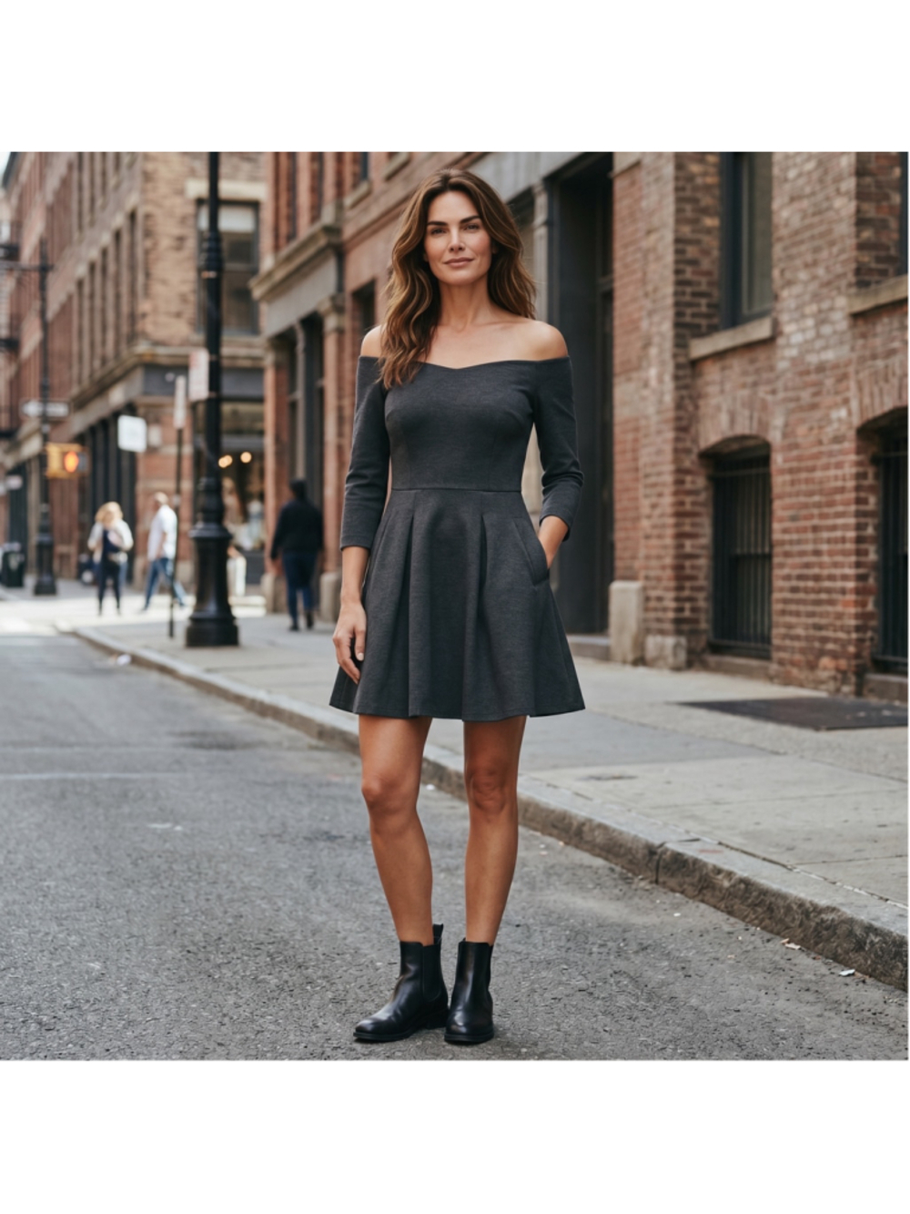 Women's lulus Off-Shoulder Mini Dress Grey Size 6i